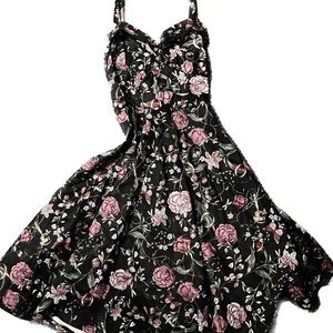 Black flower and bug dress
